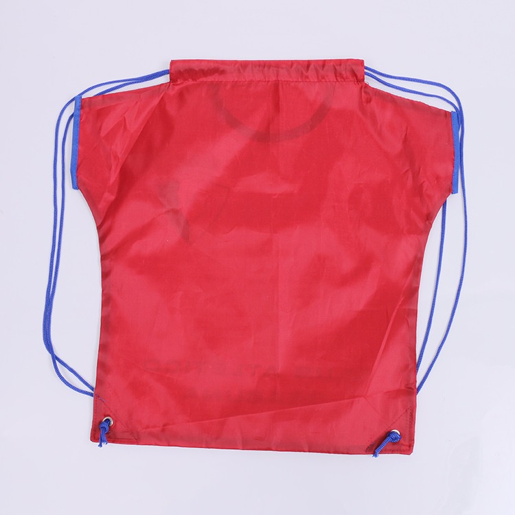 Custom T-shirt shape polyester drawstring backpack