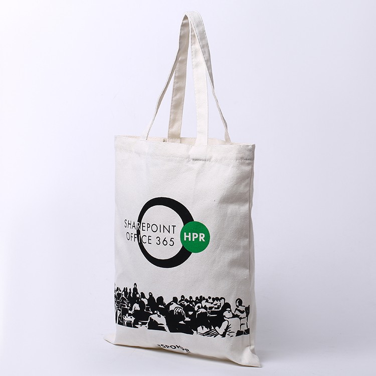 Custom logo cotton canvas tote shopping bags