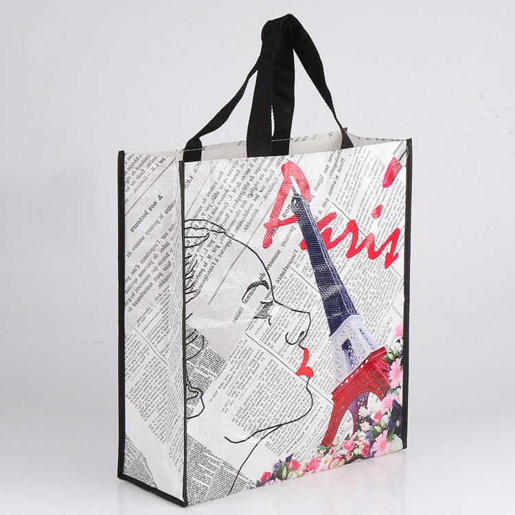 Full side printed pp woven eco-friendly reusable shopping bag