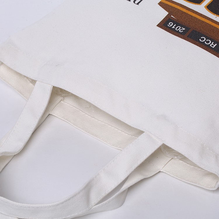 Organic custom logo printed cotton canvas shopping bag