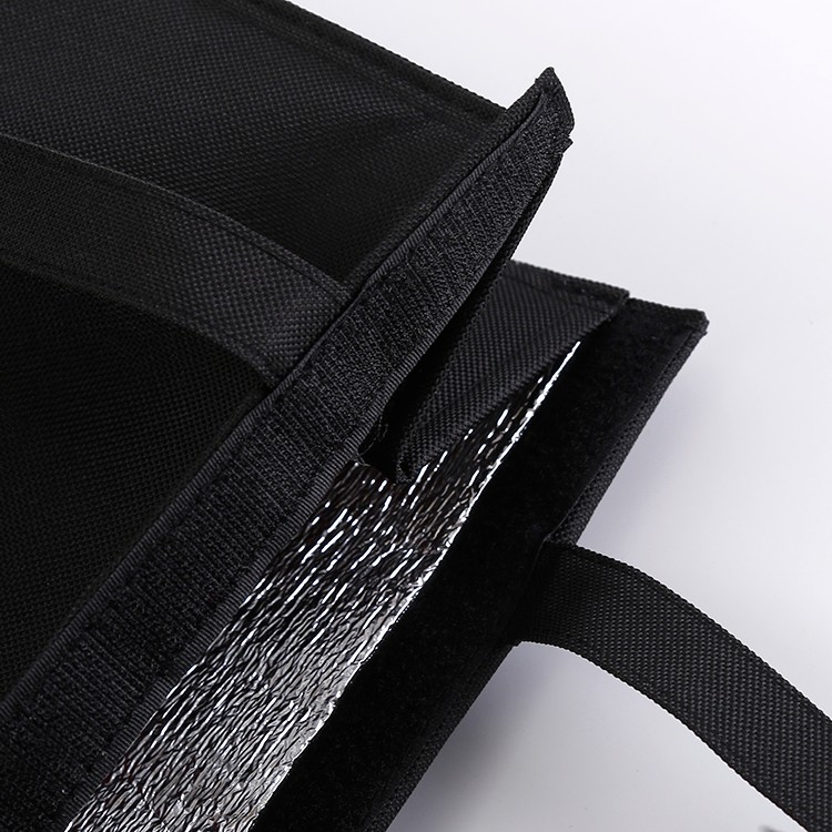 Black polyester insulated cooler bag