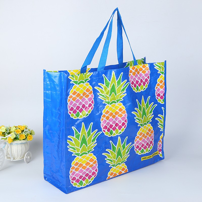 Full color CMYK printed pp laminated woven shopping bag